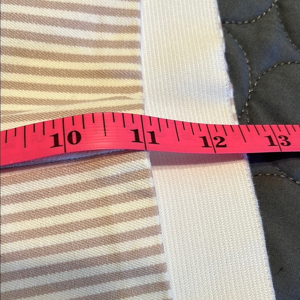 a new day Pull on pants White and Tan thin vertical stripes neutral classic - Picture 8 of 12